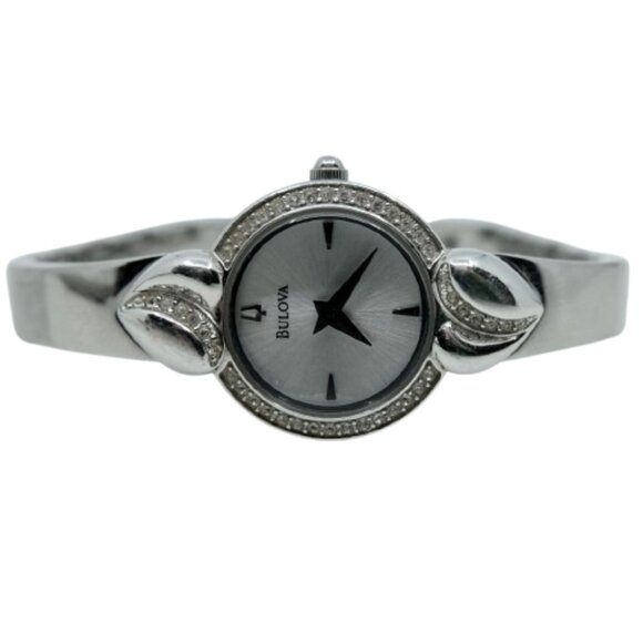 BULOVA~96X111~SWAROVSKI CRYSTAL BEZEL~MOTHER OF PEARL DIAL~LADIES' WATCH